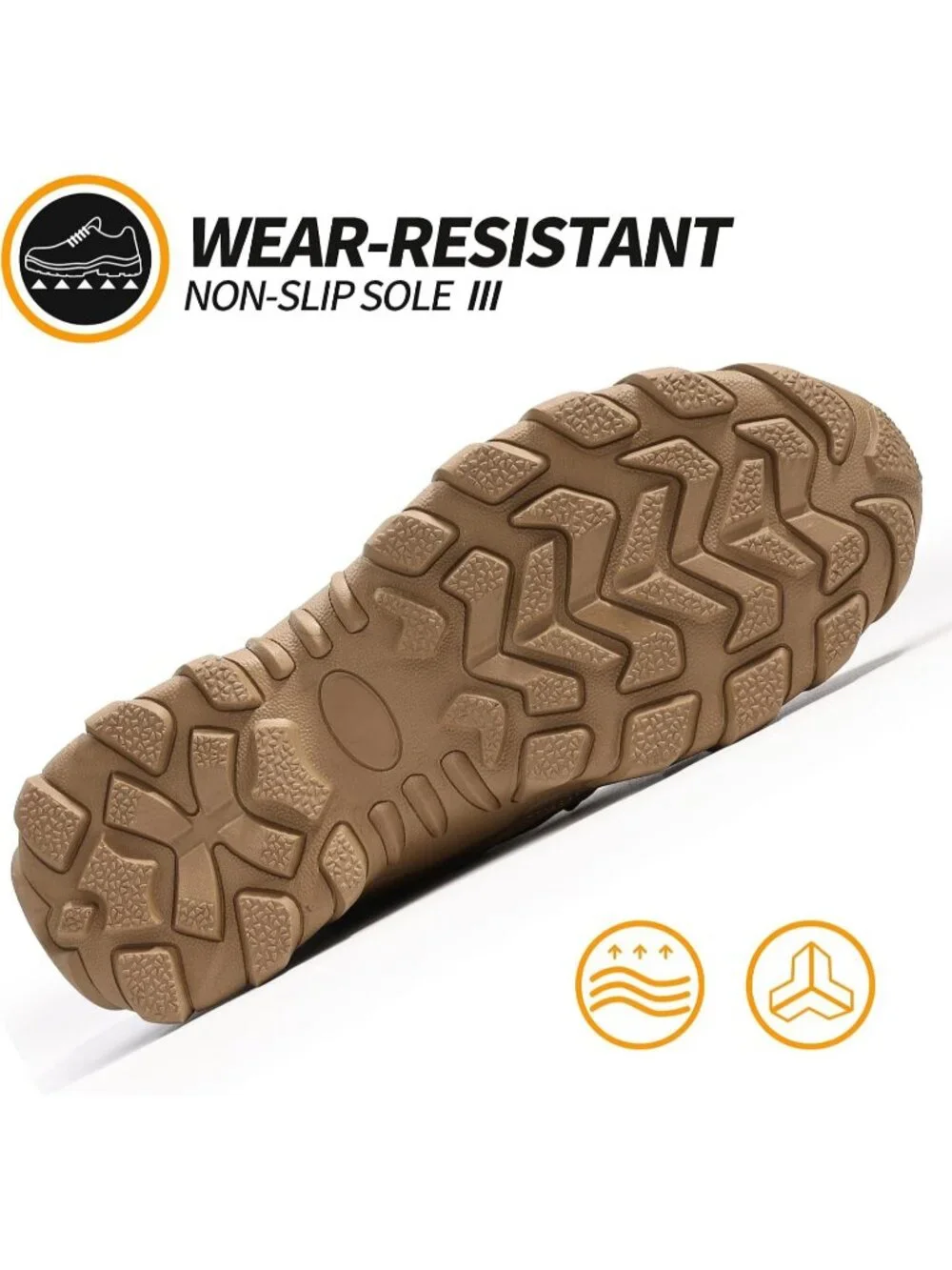 Men's Brown Breathable Shoes Casual High Top Steel Toe Non Slip Hiking Boots